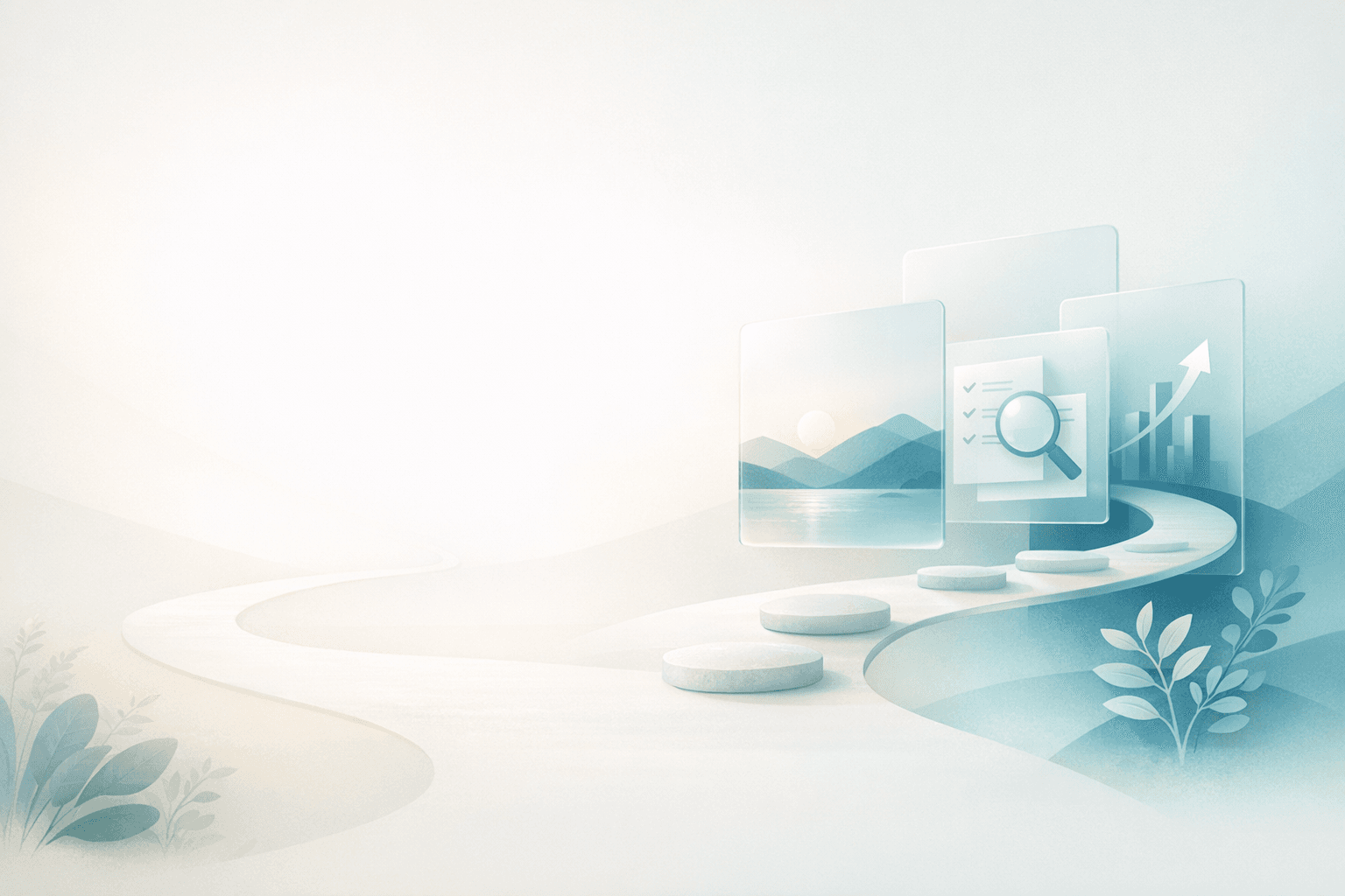 Kizelio の世界観を表す、静かな自己理解から進路の方向性が見えてくる抽象ビジュアル